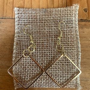 Handmade Small Square Gold Earrings